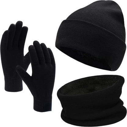 Stylish and cozy winter beanie set