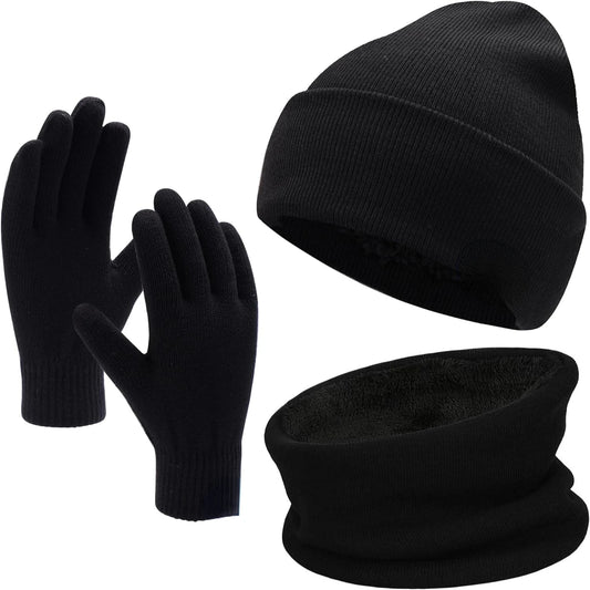 Stylish and cozy winter beanie set