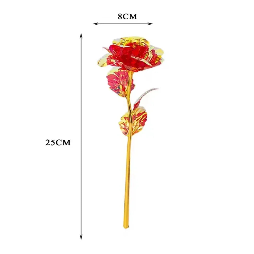 10pcs eternal colorful gold rose