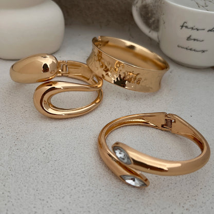 Geometric Snake Shaped Open Bangles
