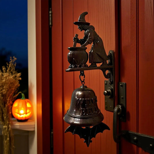 Vintage Witch Doorbell Hanger Halloween Decor