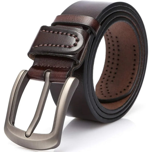 Anti-scratched buckle soft genuine leather belt