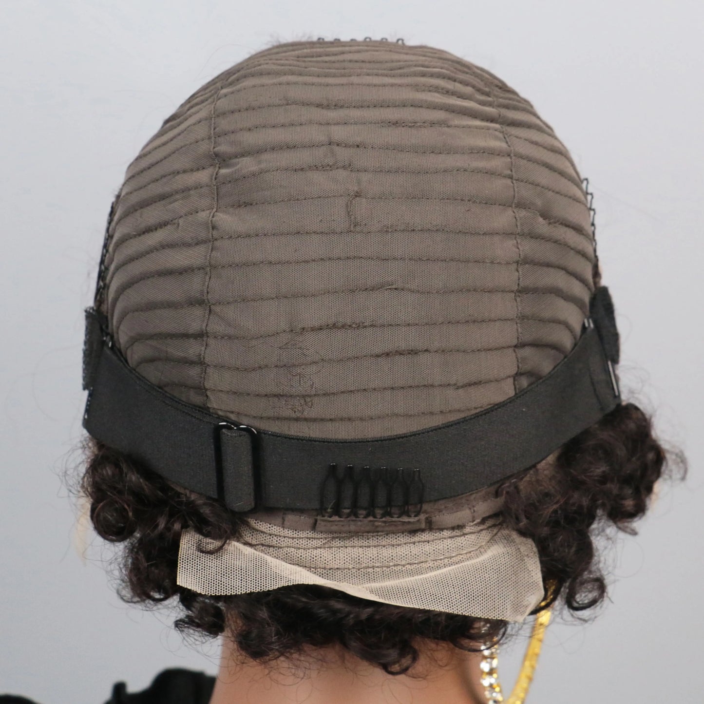 Braided afro puff lace frontal hair wig