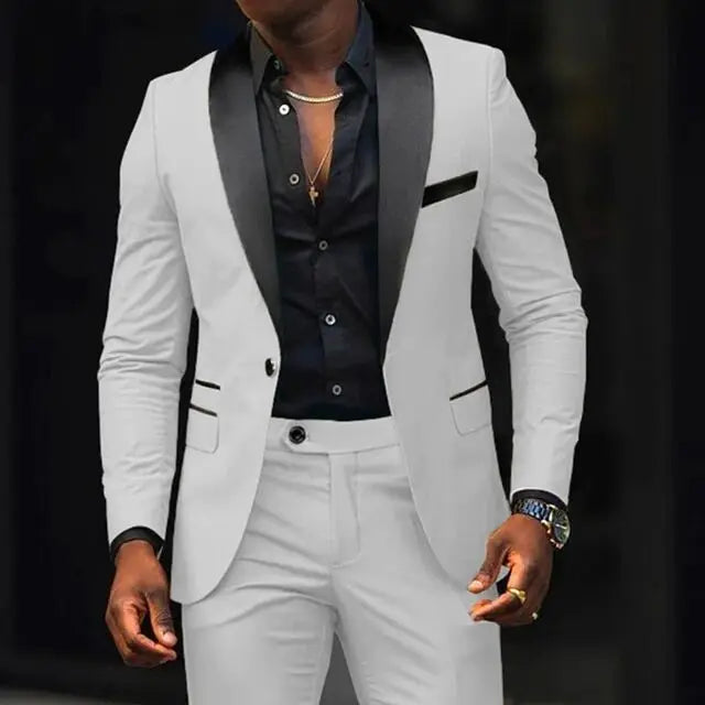 Casual 2 piece men's wedding suits