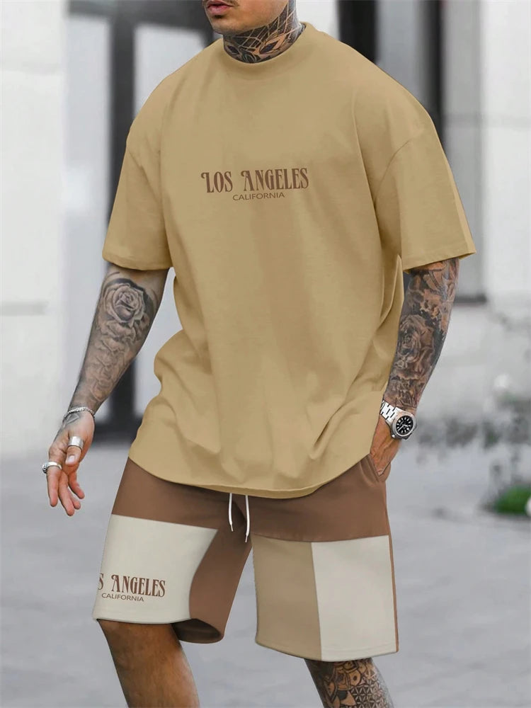 Fashion t-shirt shorts suit