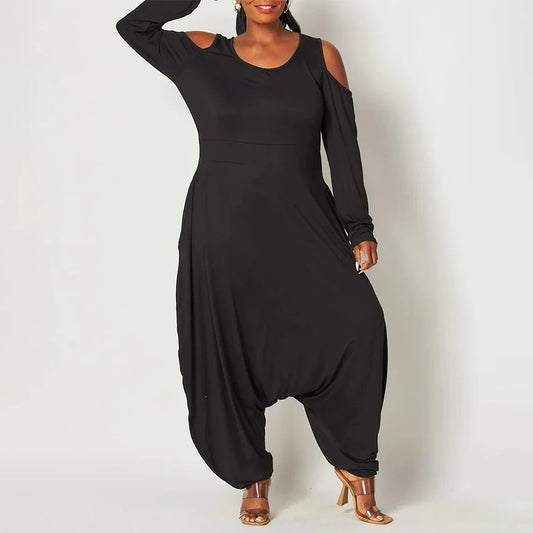 Cross-pants loose wide-leg jumpsuit