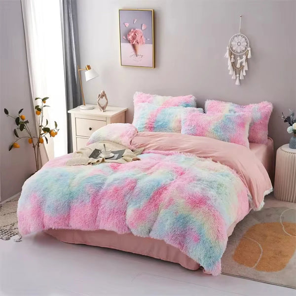 Warm and Cozy Plush Three-Piece Bedding Set