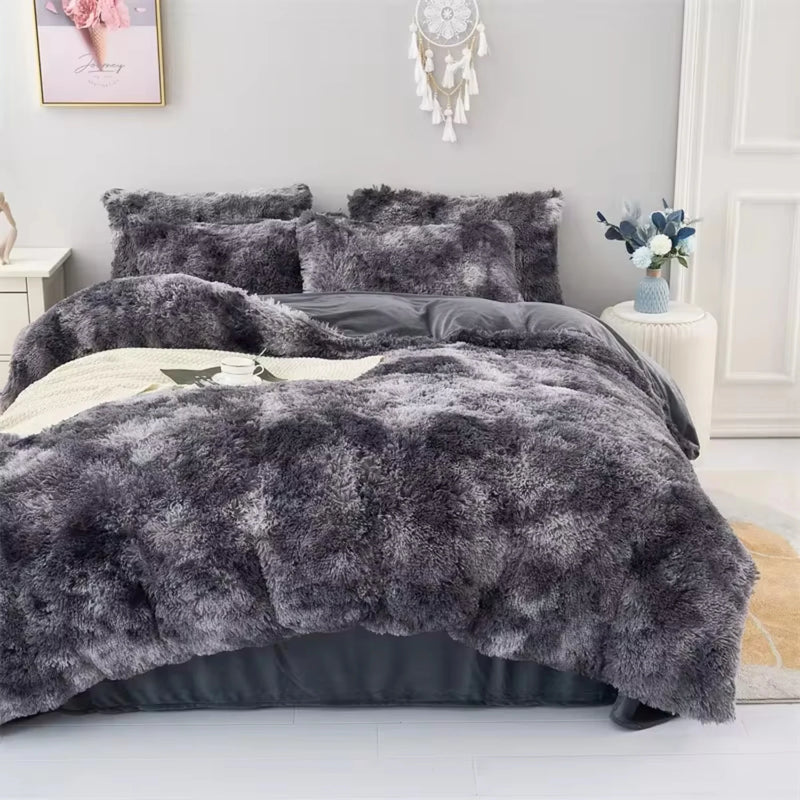 Warm and Cozy Plush Three-Piece Bedding Set
