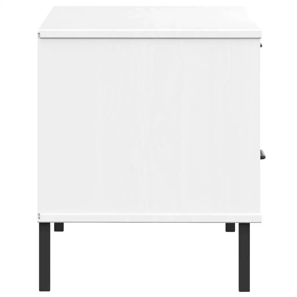 Modern white pine tv cabinet with metal legs