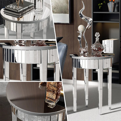 Modern silver mirrorred side table