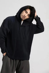 Breathable Loose Drawstring Pleated Hoodies