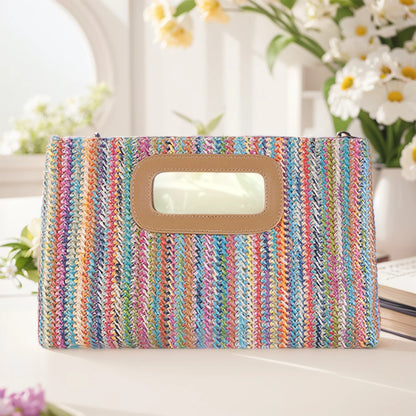 Women's straw woven raffia bag