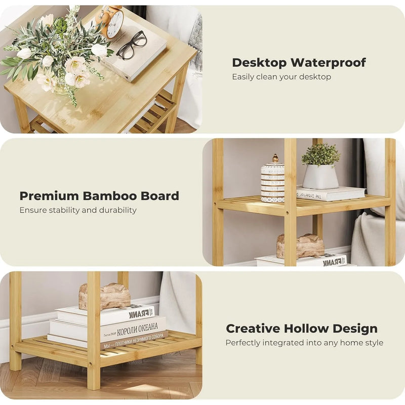 3-Tier Narrow Nightstand Bedside Table