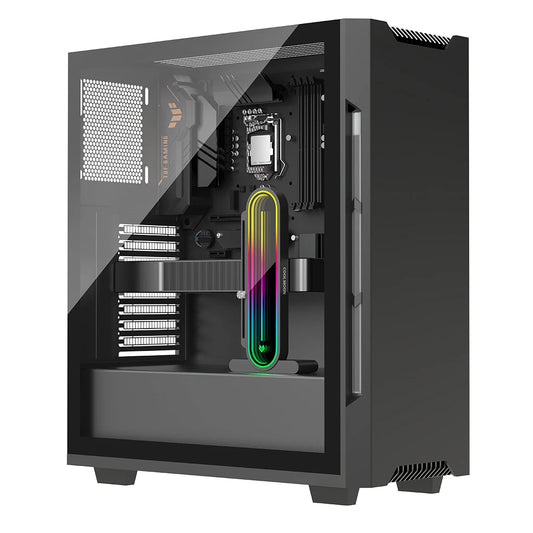 Adjustable computer case video graphics card holder
