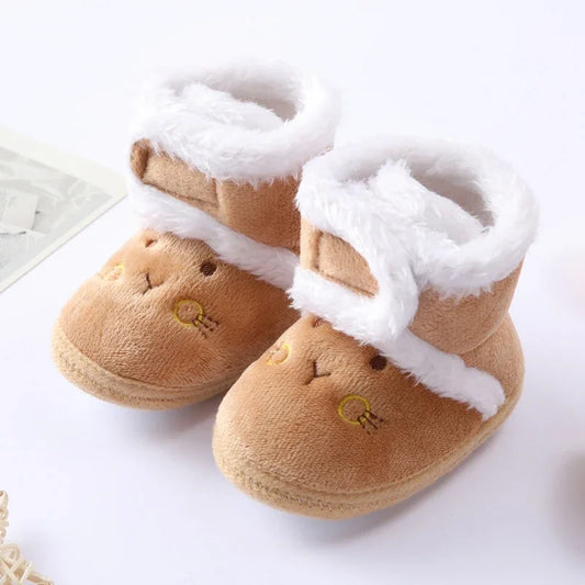 Soft sole fur snow boots