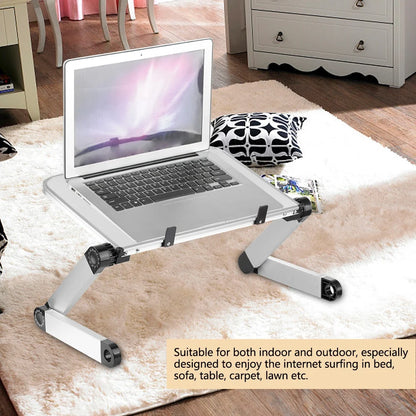 Aluminum alloy adjustable folding laptop tray stand