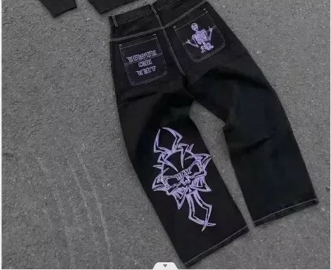 Sequins rhinestone retro fashion jeans