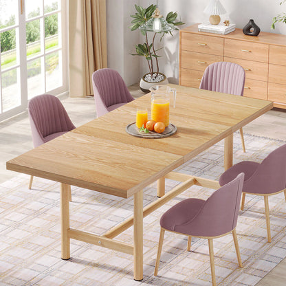 Rectangular dining table with metal legs