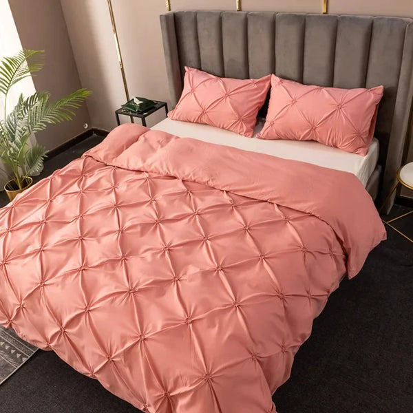 Soft and High Quality 3D Pinch Pleated Duvet Cover Set