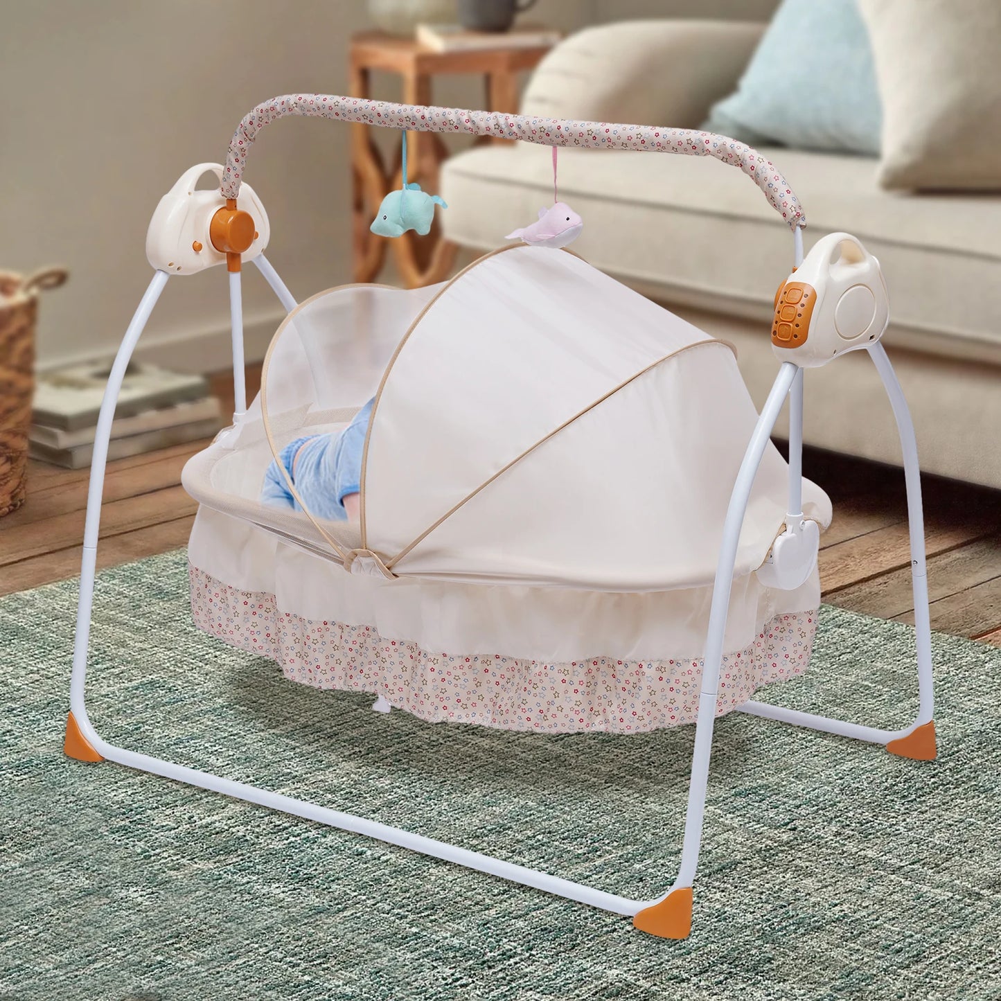 Electric baby swing bed crib