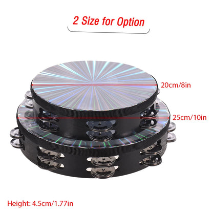 8/10 inch wooden radiant tambourine hand drum