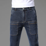 High Elasticity Slim Mid-waist Jeans