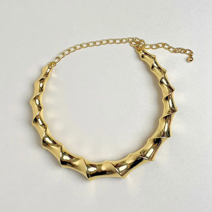 Heavy Exaggerated Metal Twisted Choker Necklace