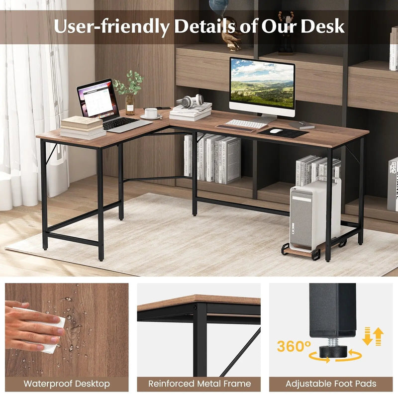 L-Shaped Computer Corner Desk