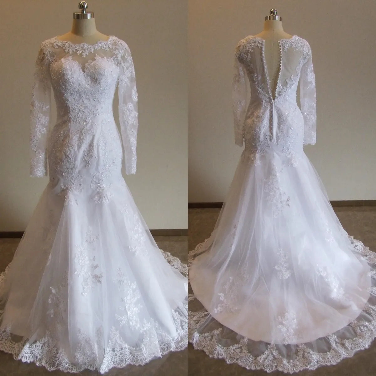 Sexy illusion mermaid wedding dress