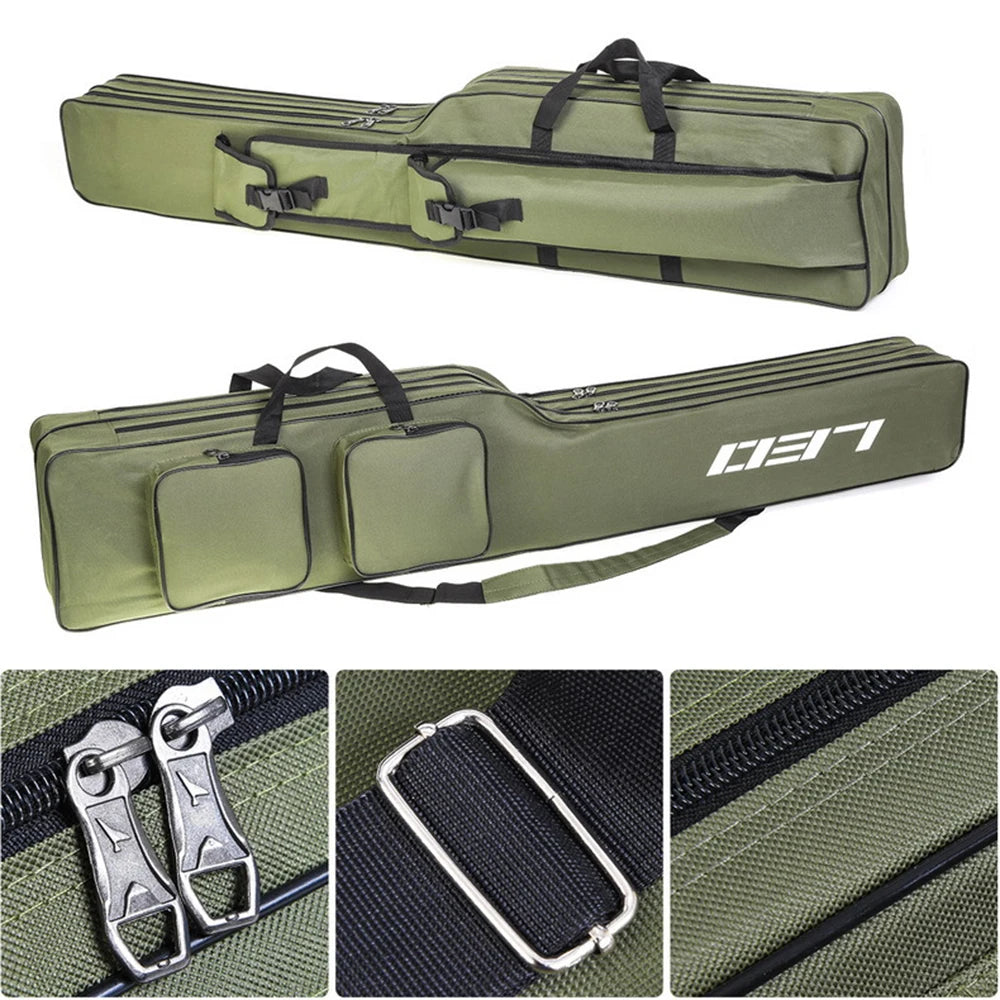 Portable durable fishing rod tackle bag
