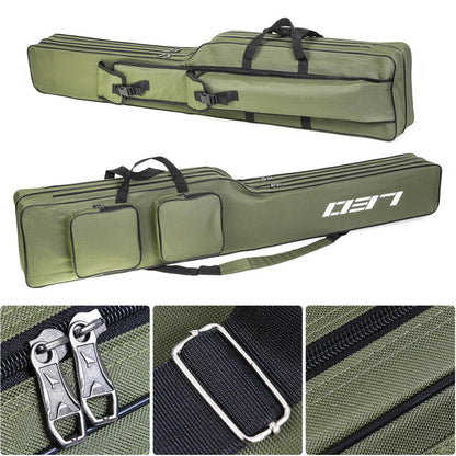 Portable durable fishing rod tackle bag