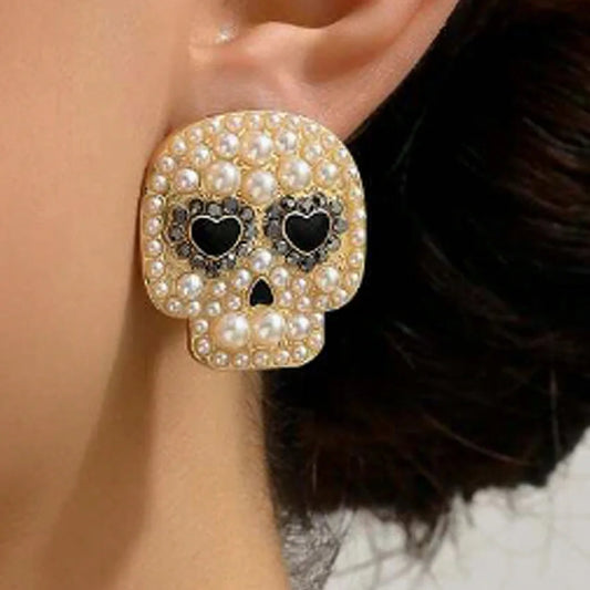 Creative Micro inlaid Pearl Halloween Earrings
