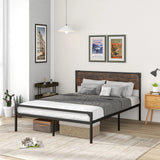 Industrial Metal Platform King Bed Frame