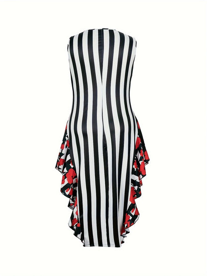 Plus size women's casual fashion sleeveless dress