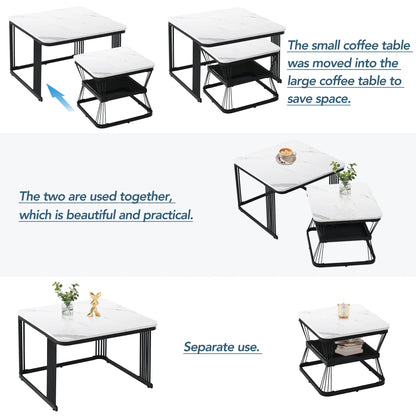 Square coffee table set for living room