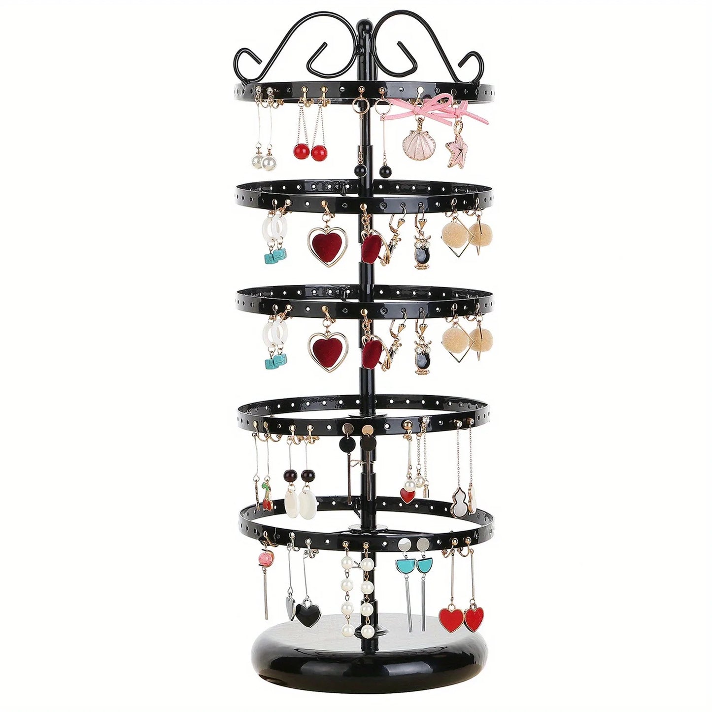 5-tier rotating metal jewelry stand