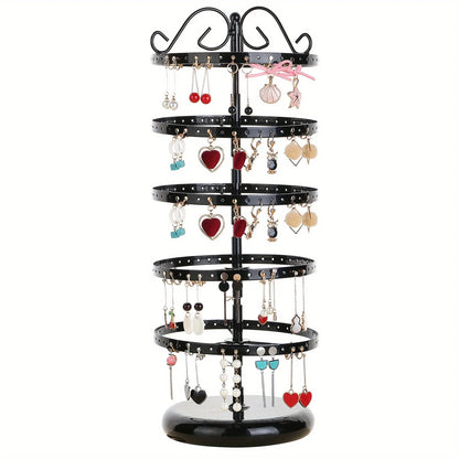 5-tier rotating metal jewelry stand