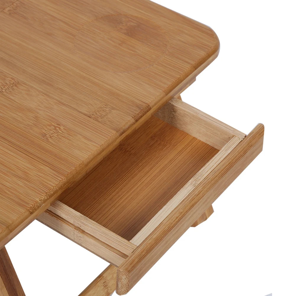 Adjustable bamboo laptop bed desk