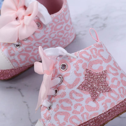 Leopard star printed baby shoes
