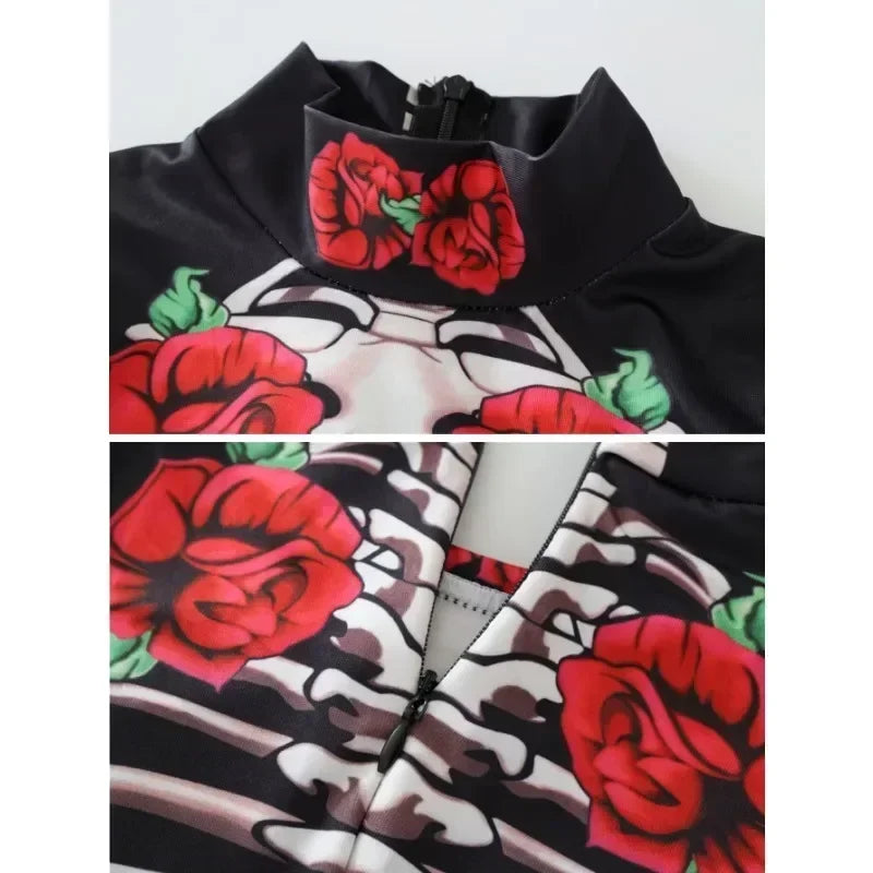 Halloween Rose Skeleton Play Costume