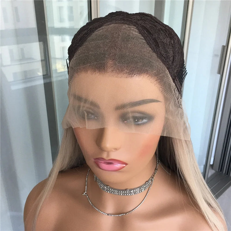 Highlight Blonde Platinum Straight Lace Front Wig