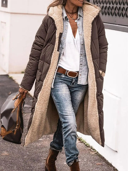Ladies winter hooded quilted coat