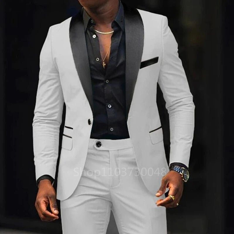 Casual 2 piece men's wedding suits