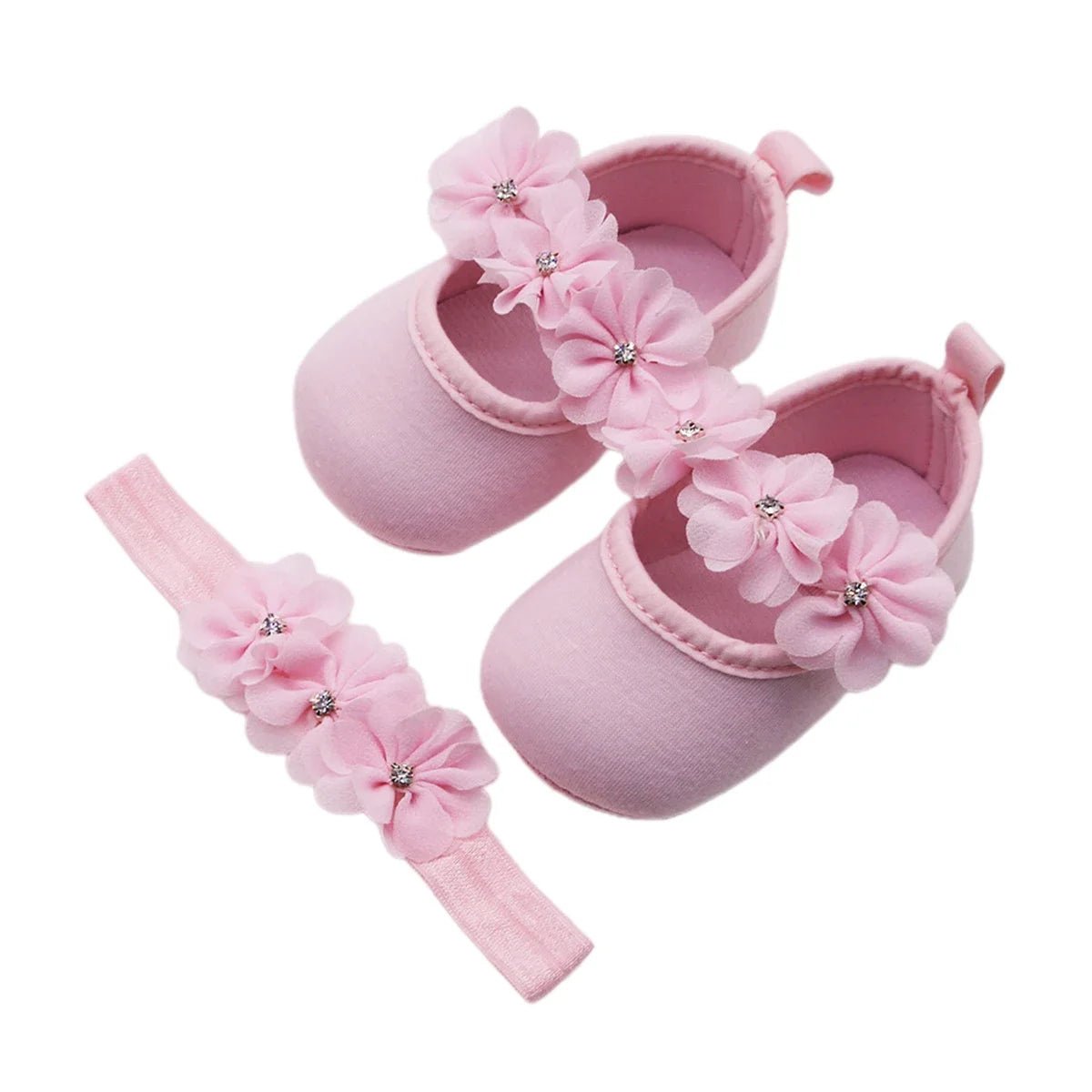 Baby baptism shoe & headband set