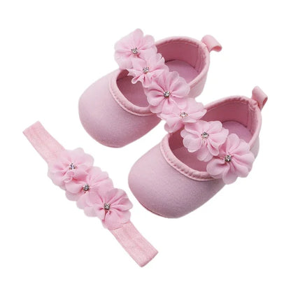 Baby baptism shoe & headband set