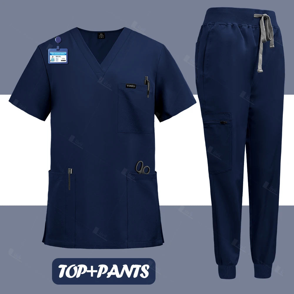 Surgical nurse uniform medical scrubs set