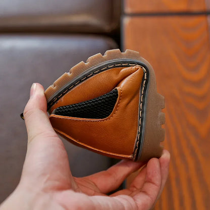 Fashion leather ankle boots for kids