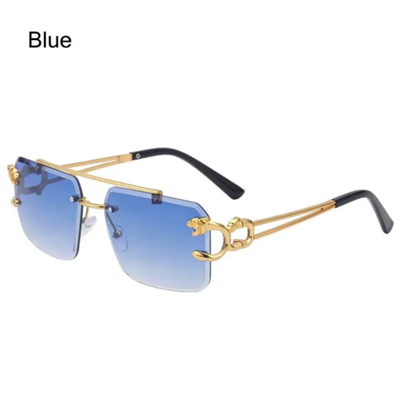 Retro Cheetah Decoration Rimless Sunglasses