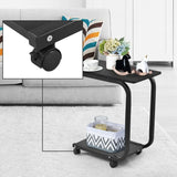 Rolling C-shaped Laptop Side Table