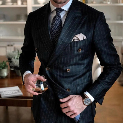 Double breasted slim fit 2piece blazer